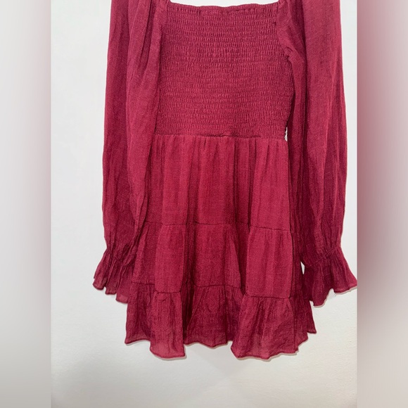 Pre-Owned LG Lizzie’s Boutique Maroon Long Sleeve Dress - Picture 9 of 9